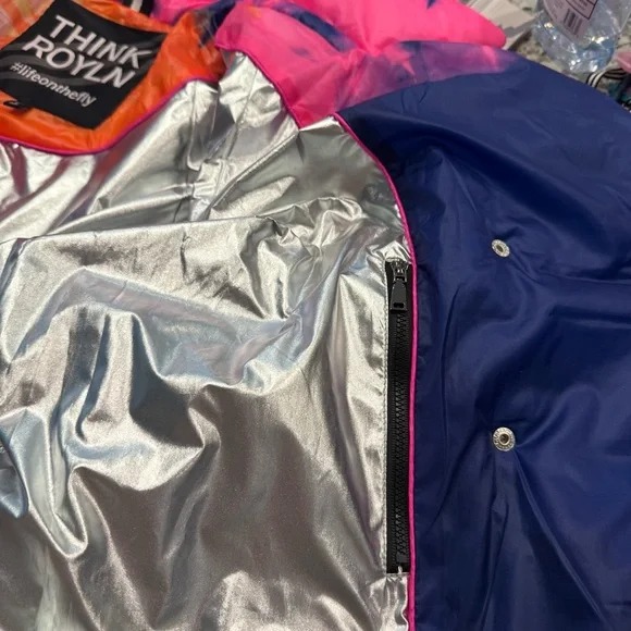 Think Royln L puffer pea coat Colorful Jacket - Picture 6 of 10